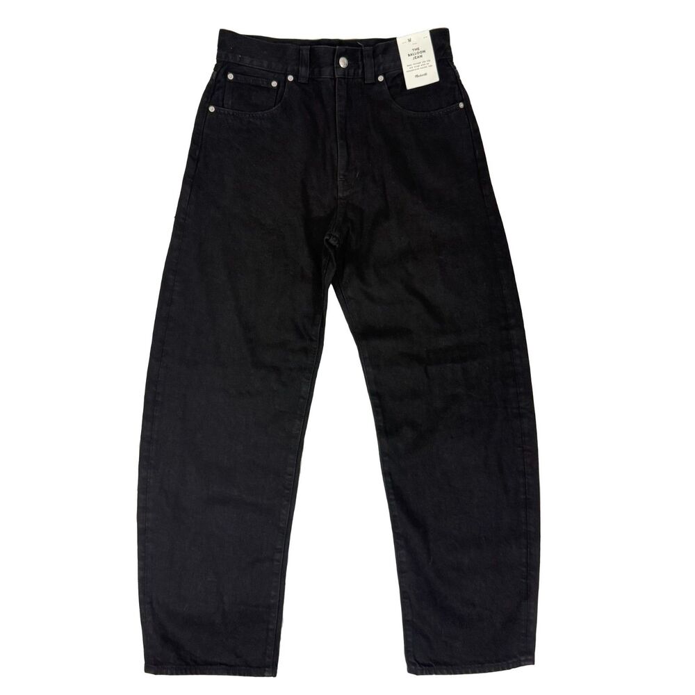 MADEWELL The Balloon Jean 25 Black Barrel-Leg Rigid Denim Relaxed NWT B98 - Picture 2 of 5